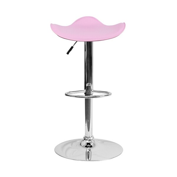 Vinyl Adjustable Height Bar Stool With Chrome Base