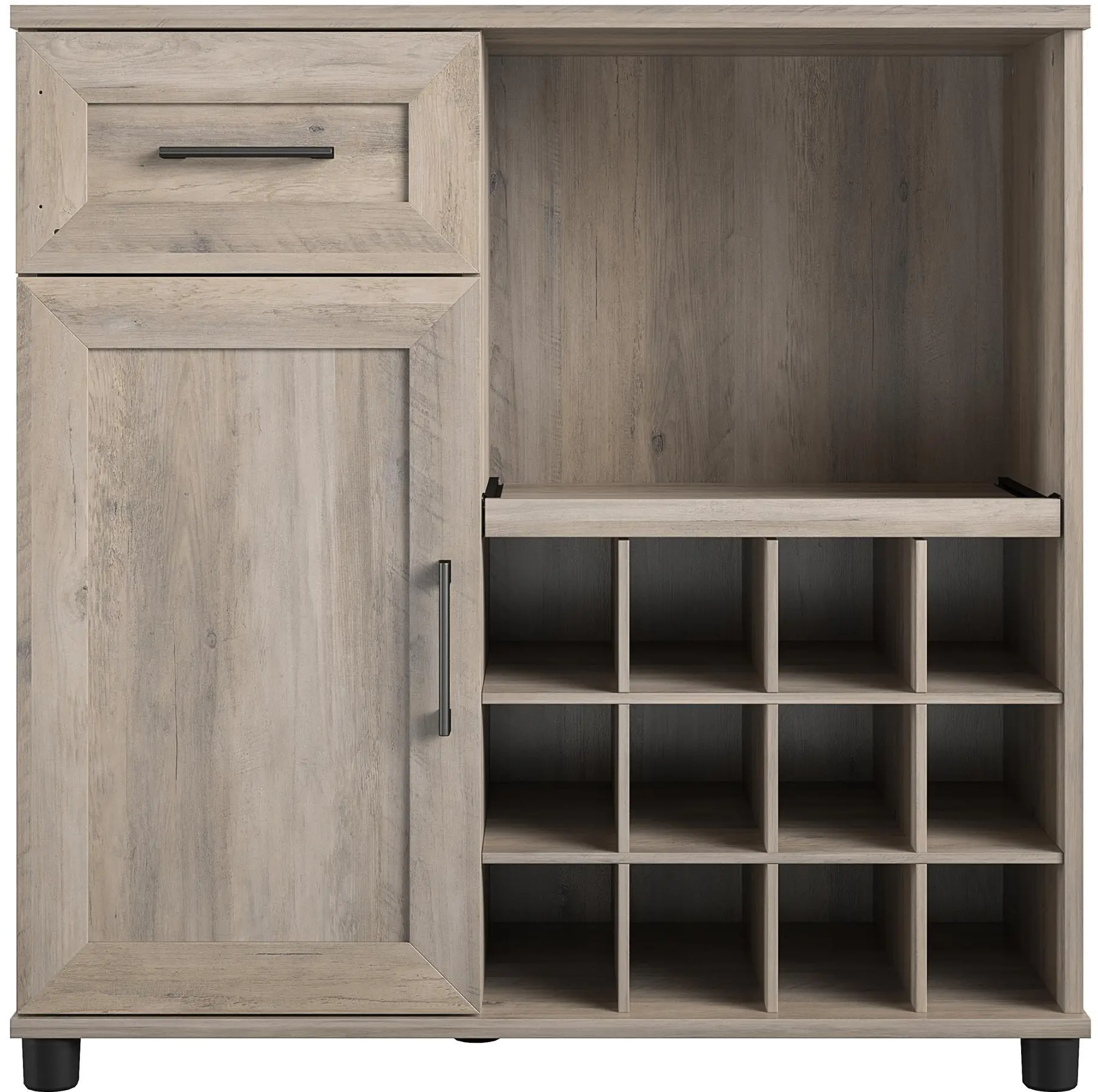 Dwyer Gray Oak Bar Cabinet