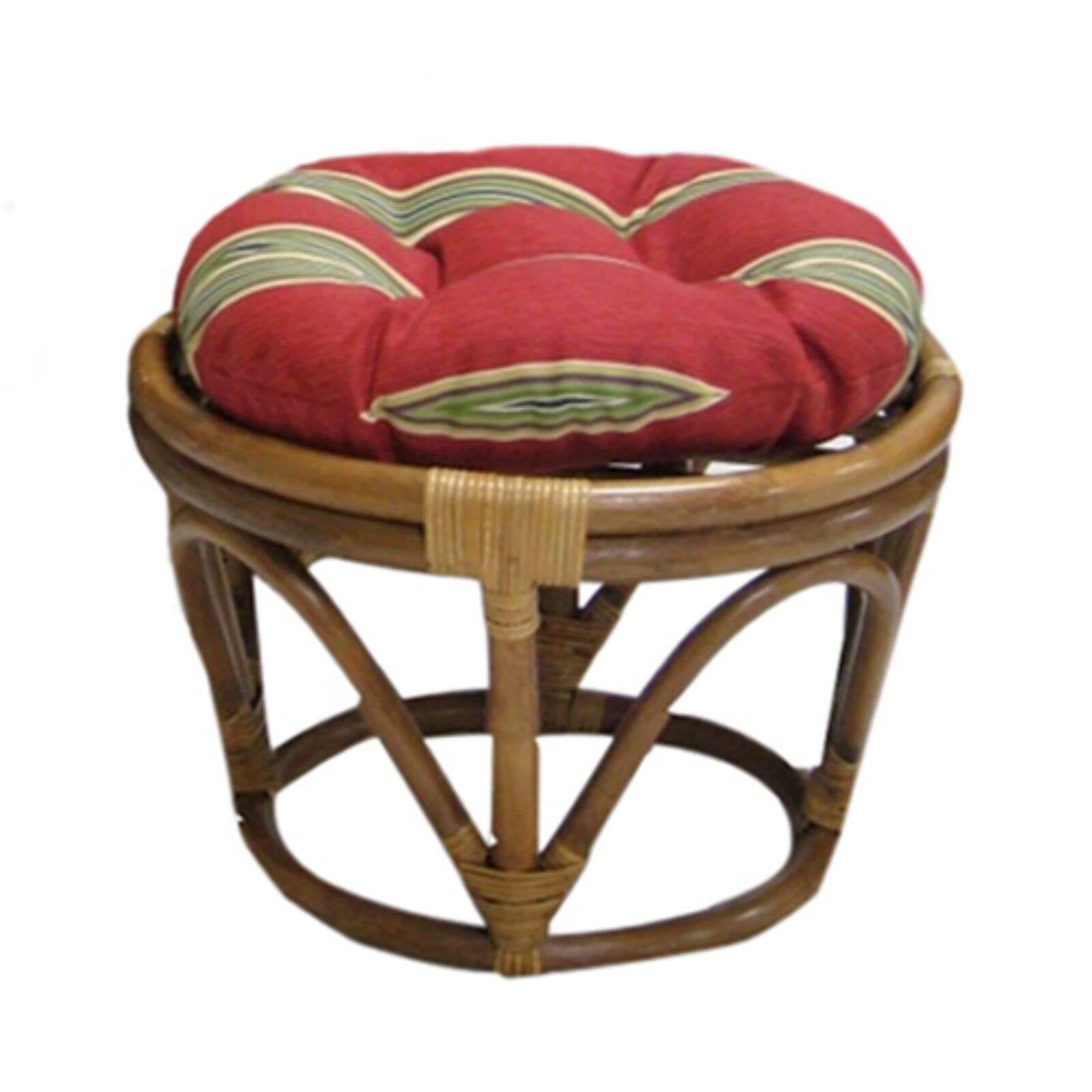 Blazing Needles 18 in. Outdoor Papasan Footstool Cushion