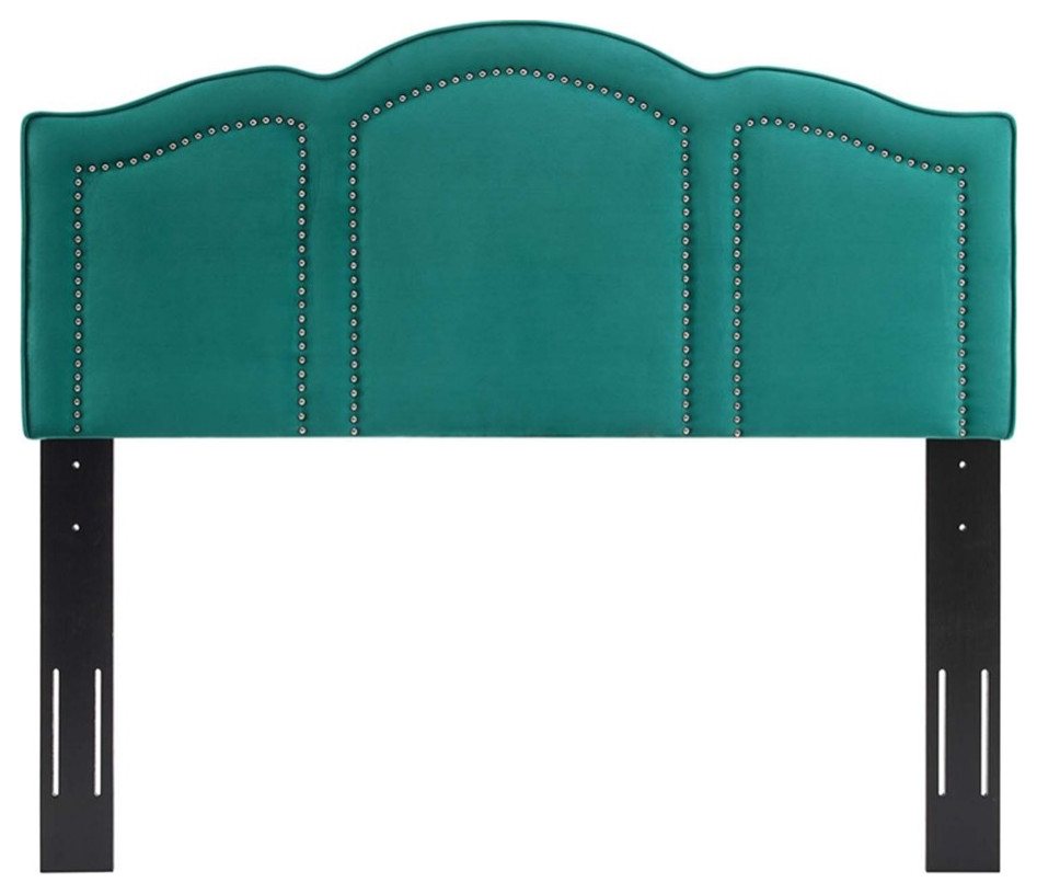 Modway Cecilia Full/Queen Performance Velvet Headboard in Teal Green   Contemporary   Headboards   by ShopFreely  Houzz