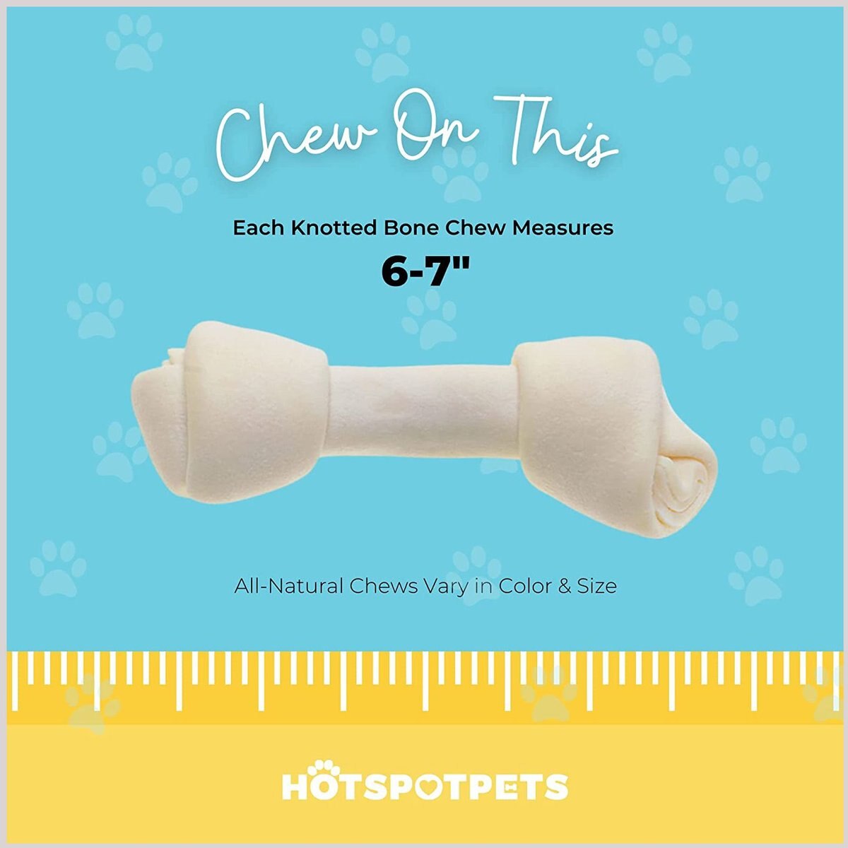 HOTSPOT PETS All Natural White 6-in Knotted Rawhide Bones Dog Chew Treats