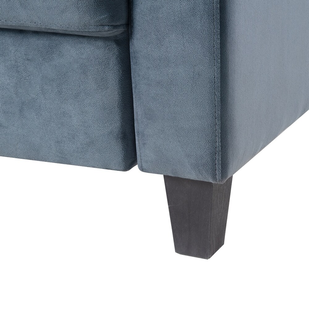 3 Seater/ Loveseat/ Single Sofa Chairs  Linen Fabric Upholstered Couch with Removable Cushions for Living Room  Blue Grey