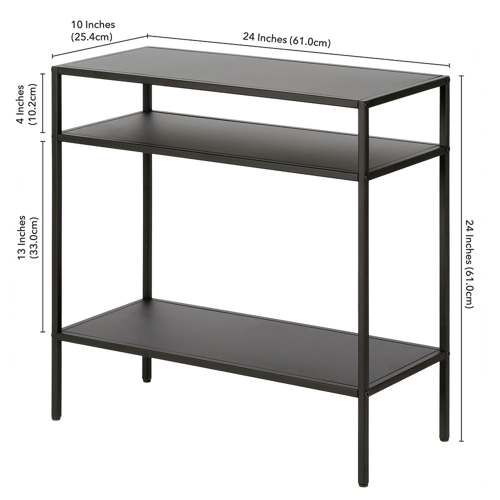 Ricardo Side Table with Metal Shelves