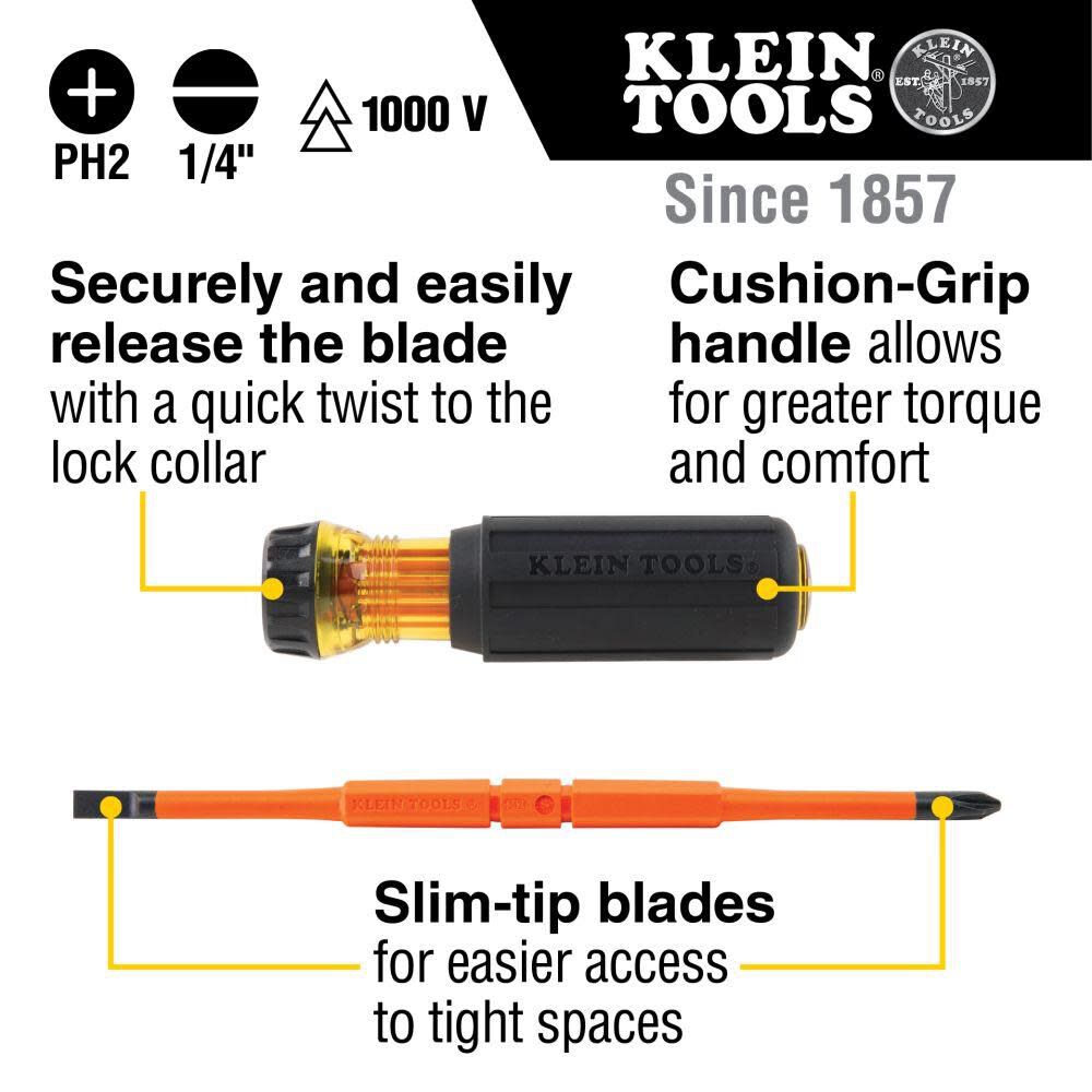 Klein Tools Insulated 2-Bit Driver #2Ph-1/4Sl 32293 from Klein Tools