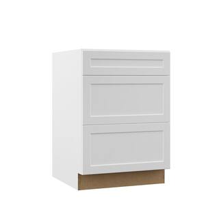 Hampton Bay Designer Series Melvern Assembled 24x34.5x21 in. Bathroom Vanity Drawer Base Cabinet in White VT3D24-MLWH