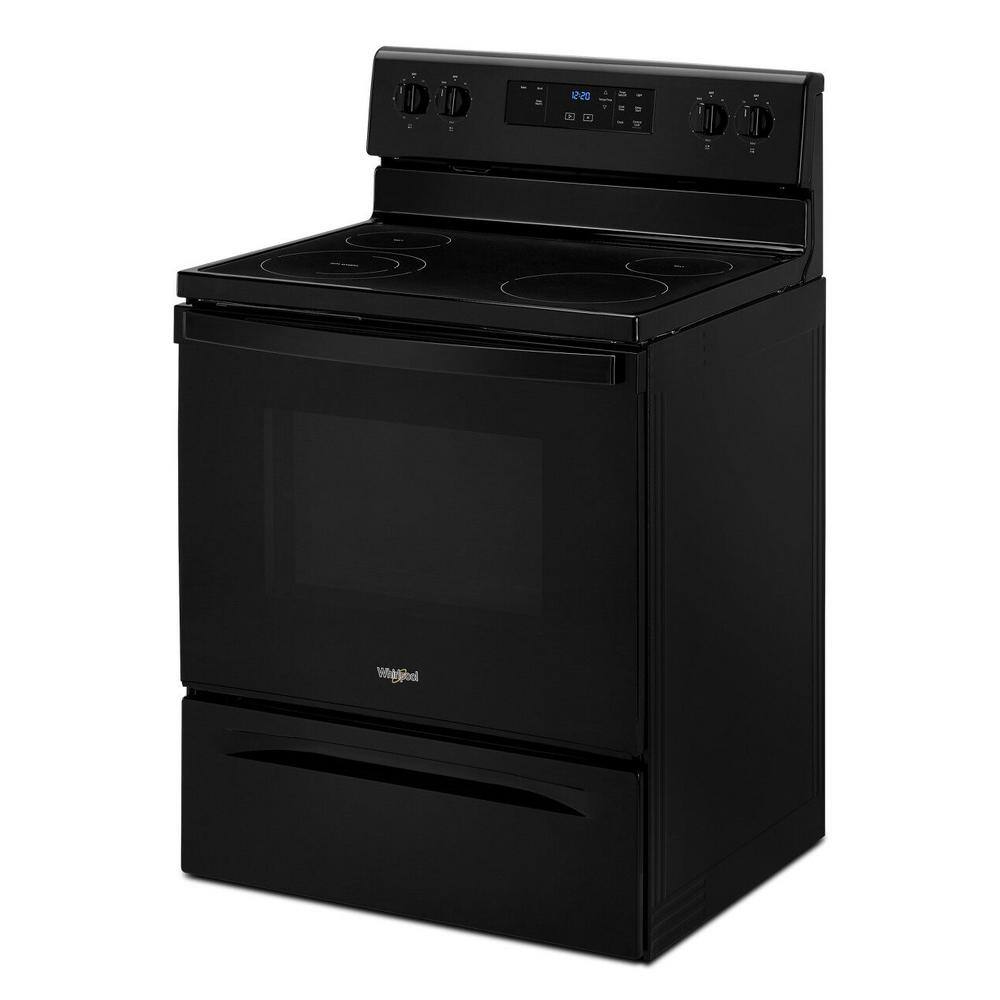 30 in. 5.3 cu. ft. 4-Burner Electric Range in Black with Storage Drawer WFE320M0JB