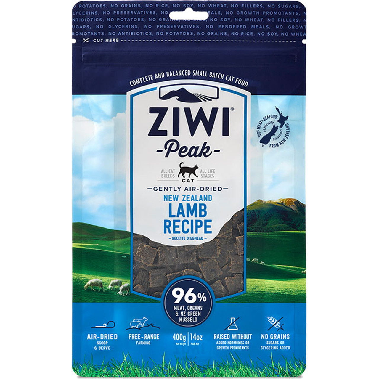 Ziwi Peak Air-Dried Lamb Recipe Cat Food， 14 Oz.