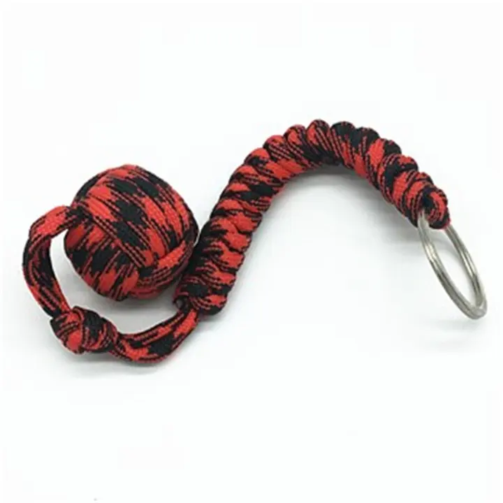 Outdoor anti wolf key ball umbrella rope woven key ring