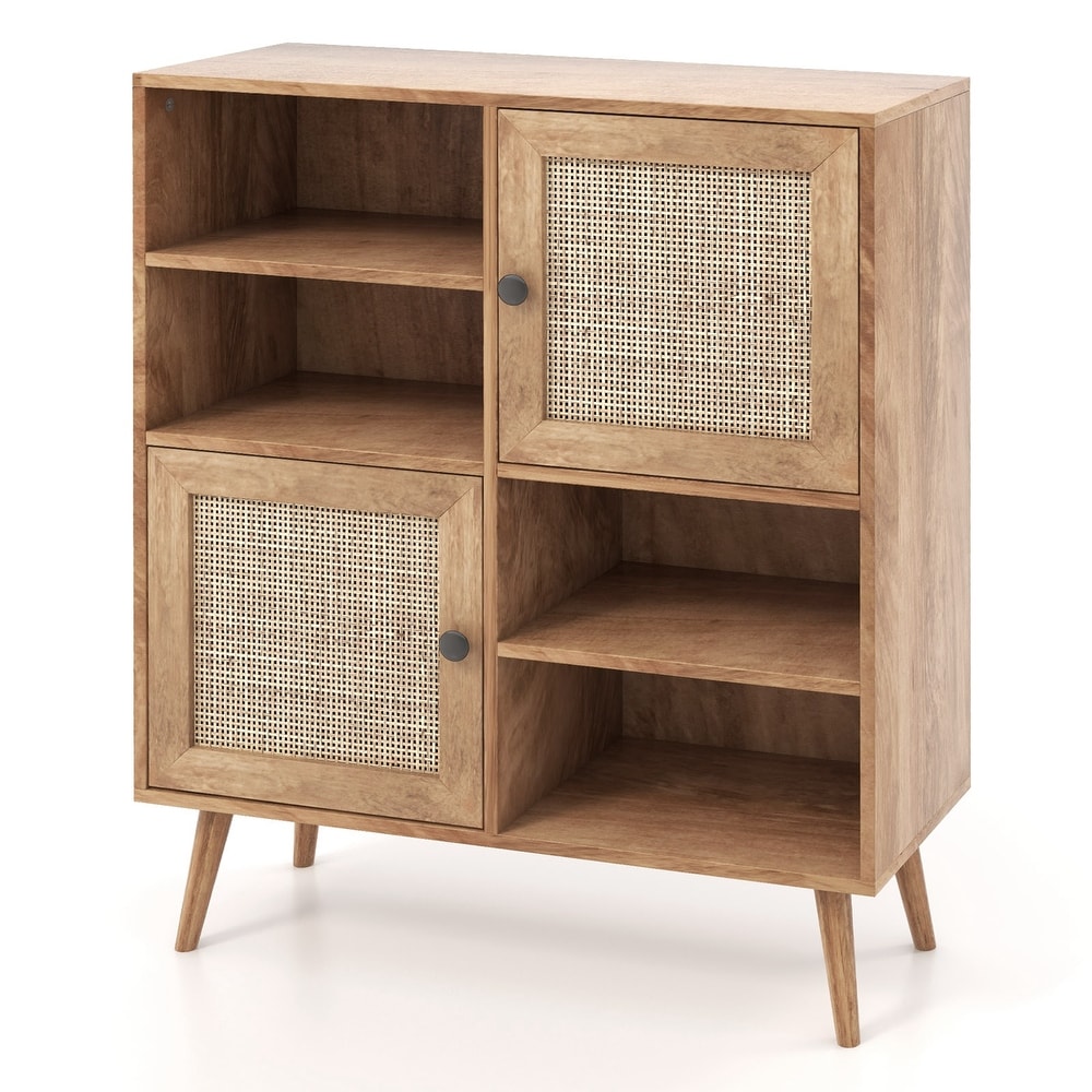 Costway Rattan Buffet Sideboard Accent Storage Cabinet Coffee Bar   See Details