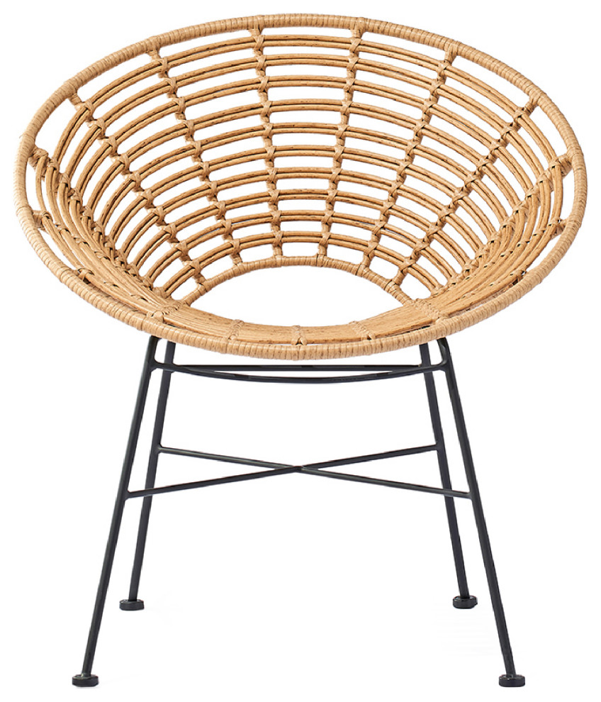 Rattan Patio Round Chair   Tropical   Outdoor Lounge Chairs   by Zentique  Inc.  Houzz