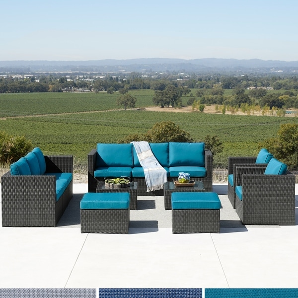 Corvus Trey 12piece Sectional Wicker Patio Sofa Set