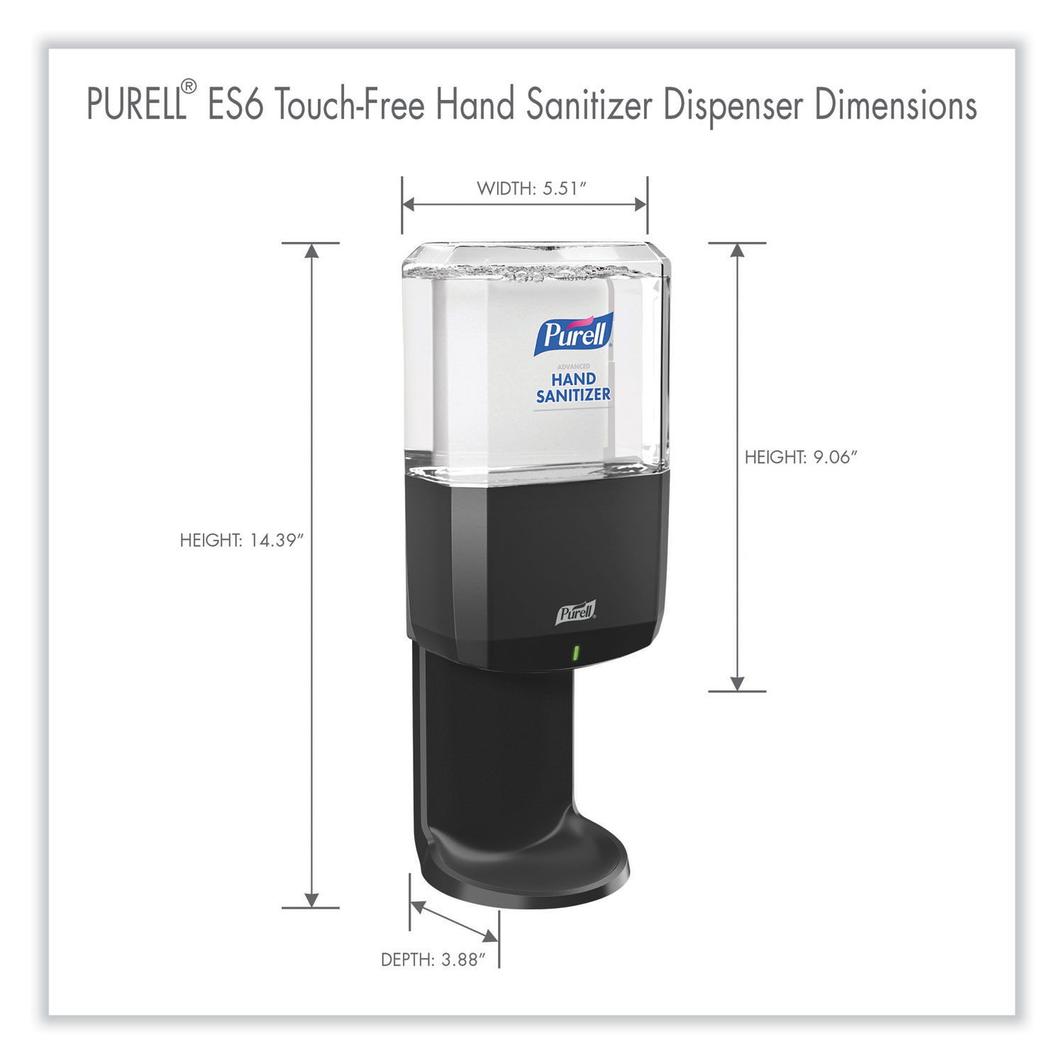 ES6 Touch Free Hand Sanitizer Dispenser by PURELLandreg; GOJ642401