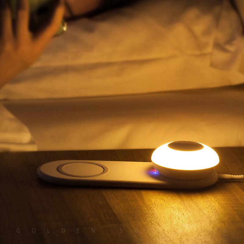 Dimmable Led Table Lamp With 10w Wireless Charging Station For Bedroom Bedside Usb Rechargeable Hook Magnet Night Light