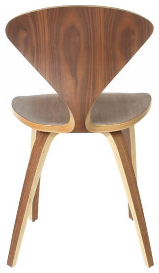 Satine Walnut Dining Chair  Set of 2   Midcentury   Dining Chairs   by HomeCraftDecor  Houzz