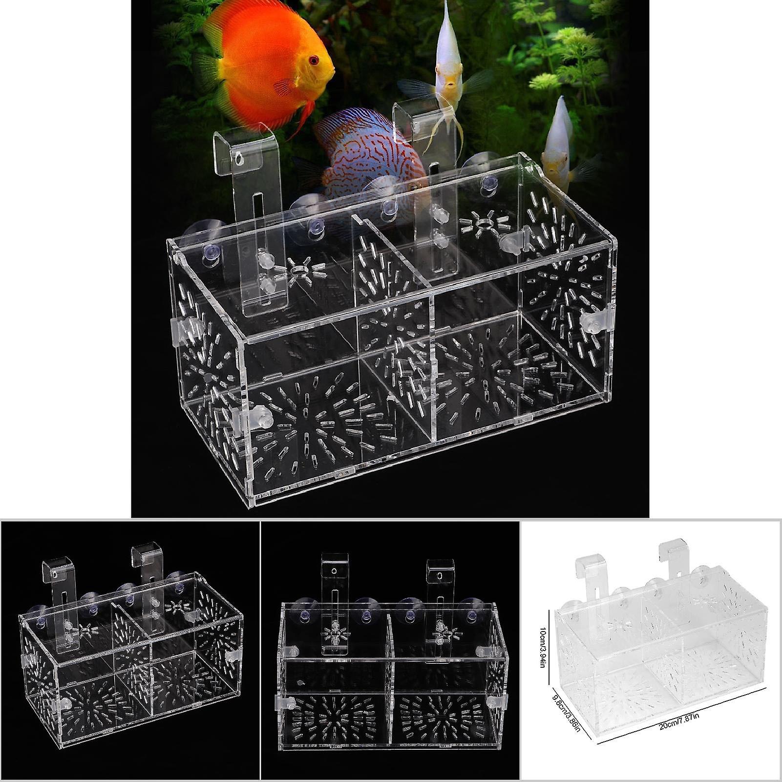 Acrylic Transparent Fish Tank Breeding Isolation Box Aquarium Hatchery Incubator Holder(b)