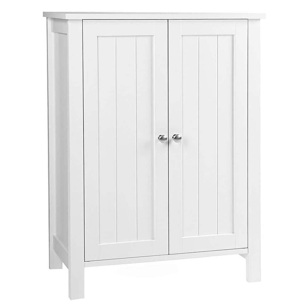 Nestfair 236 in W Bathroom Floor Storage Cabinet with Adjustable Shelf in White