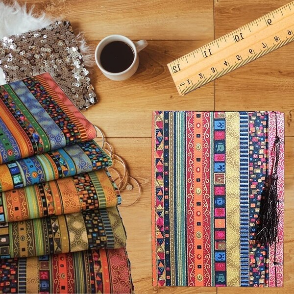 5 Pcs/Set Colored Printing Fabrics Ethnic Style，25x20cm