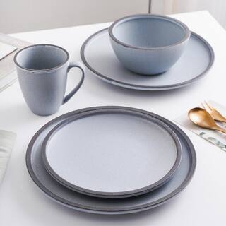 STONE LAIN Stone Lain Tina 32-Piece Dinnerware Set Stoneware Service For 8 Blue and Grey BLB0666-B020002