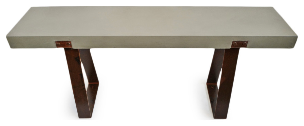 Outdoor Cement  ampIron Console   Industrial   Console Tables   by Design Mix Furniture  Houzz