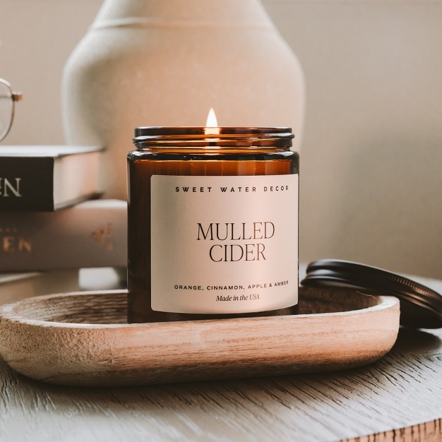 Sweet Water Decor Mulled Cider 9oz Amber Jar Soy Candle