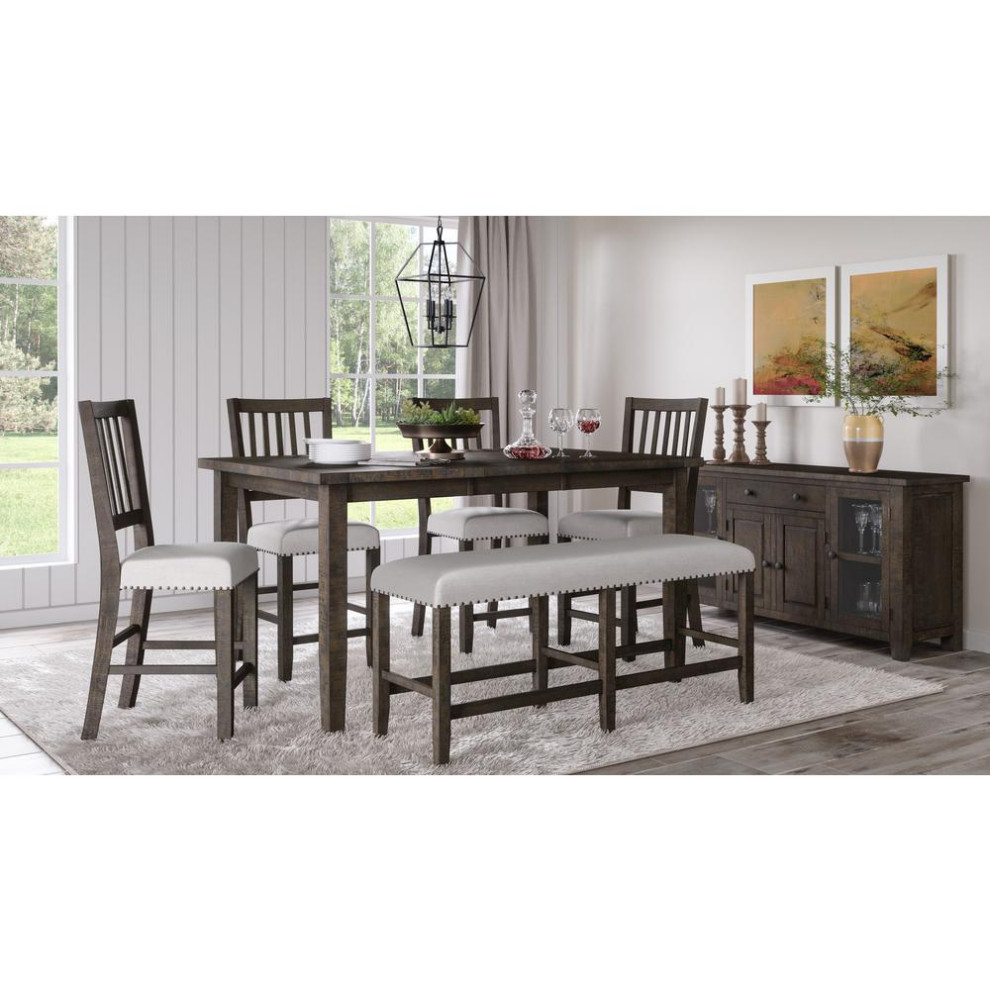 Willow Creek Distressed 78 Extension Solid Pine Counter Height Table ...   Farmhouse   Console Tables   by Kolibri Decor  Houzz