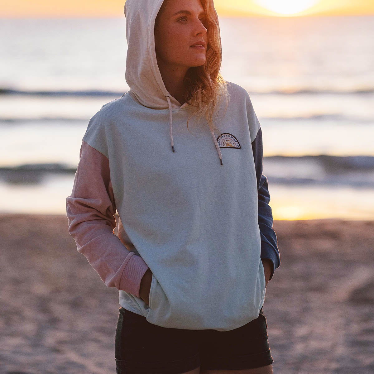 Dawn Recycled Cotton Oversized Hoodie - Blue Glass