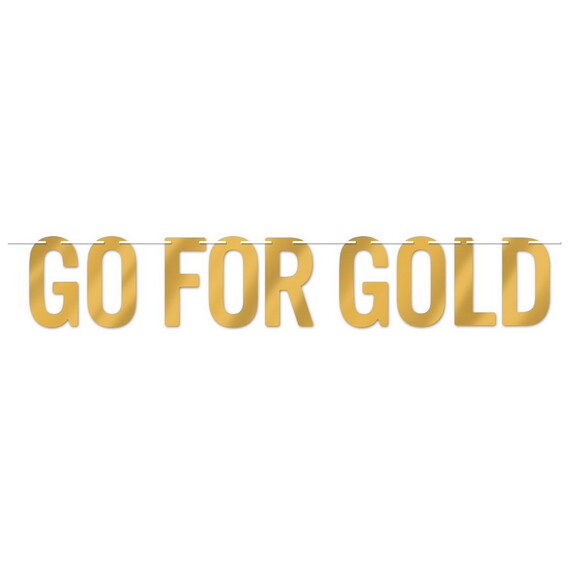 Beistle 53395 Foil Go For Gold Streamer  foil 2 si...