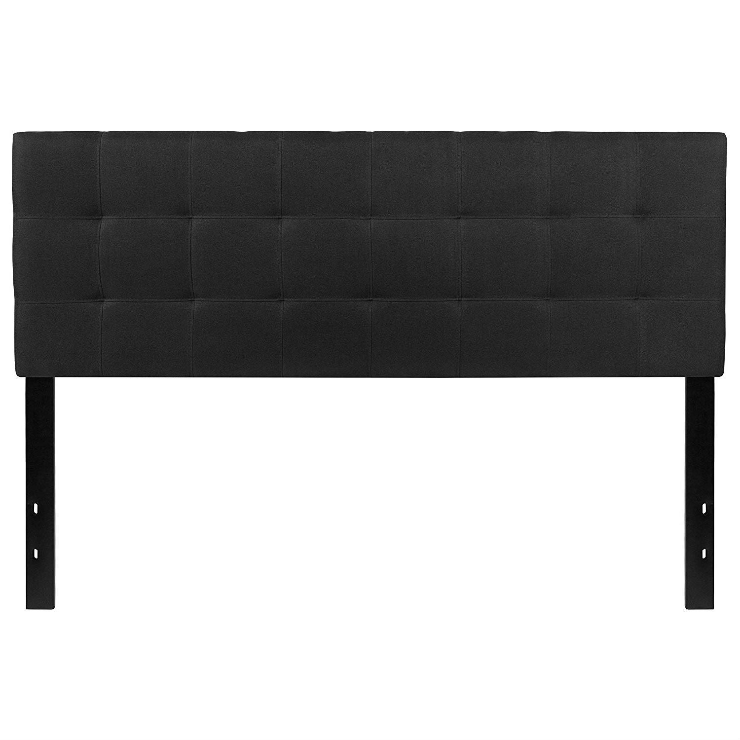 Queen size Modern Black Fabric Upholstered Panel Headboard - - 29819319