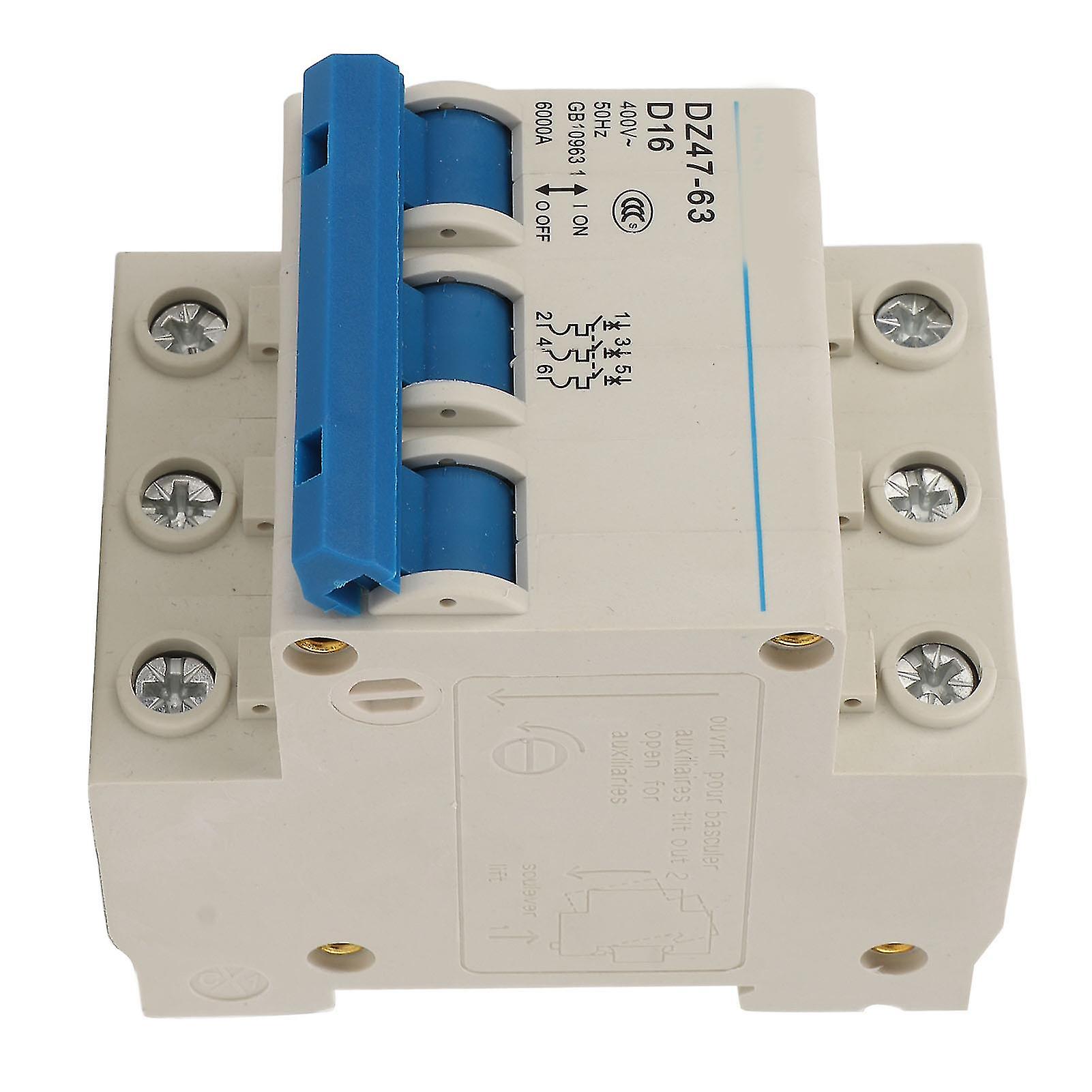 Miniature Circuit Breaker Flame Retardant Housing 3P Automatic Circuit Breaker for Office Building 400V DZ47 63 16A