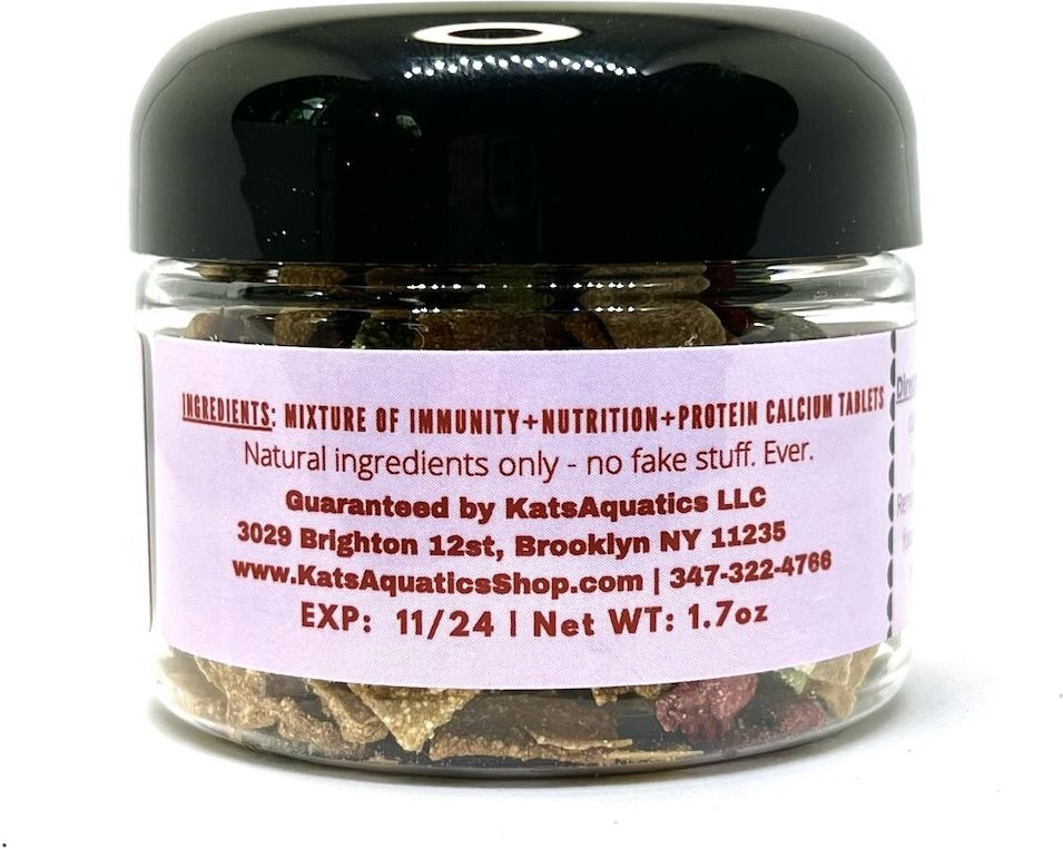 KatsAquatics Limited Edition 3-in-1 Tablets Fish Food， 1.7-oz jar