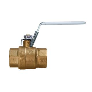 The Plumber's Choice 34 in. FIP x 34 in. FIP Premium Brass Full Port Ball Valve with Lock Handle (10-Pack) 832T256-10-NL-L