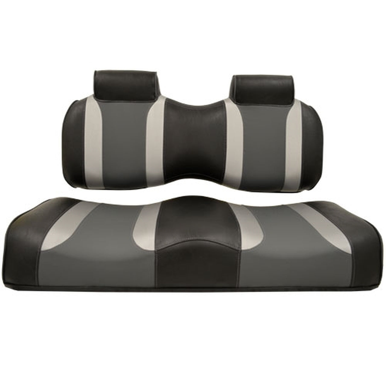 Madjax Tsunami Black–Liquid Silver w/Lagoon Gray Custom Front Seat -Club Car Precedent