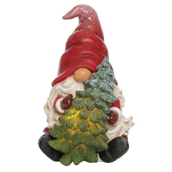 Transpac Resin 7.25 in. Multicolored Christmas Light Up Glitz Gnome Decor