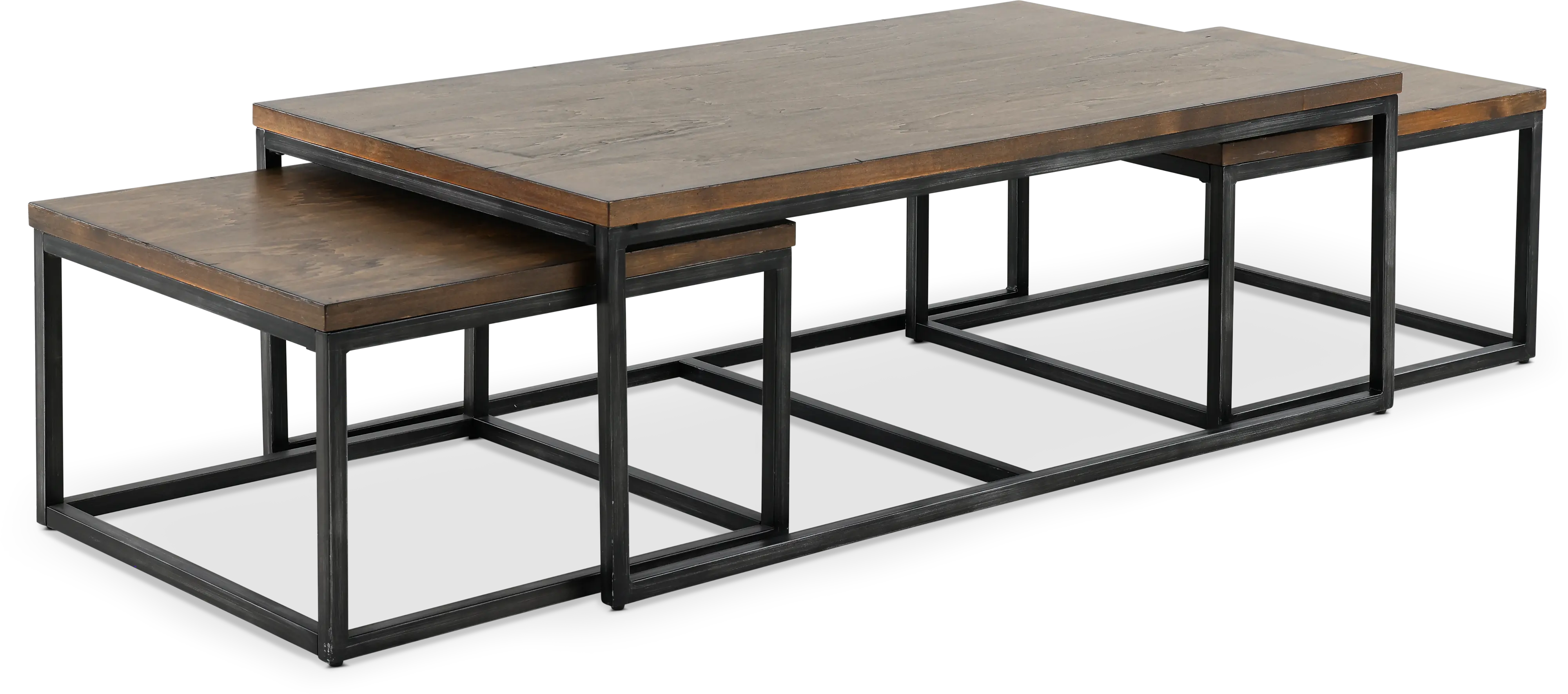 Chandler Industrial Brown Table， Set of 3