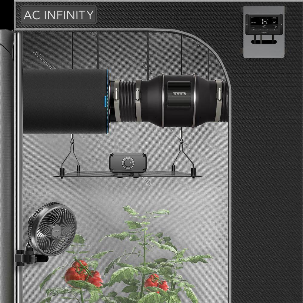 AC Infinity Cloudline T6 Quiet 6 in. Inline Duct FanTemperature Humidity Controller Hydroponics Ventilation Heating Cooling Booster AI-CLT6