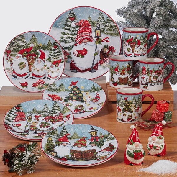 Certified International Christmas Gnomes Rectangular Platter 16 x 12