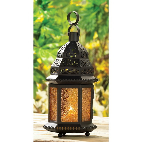 Gallery of Light 37437 Large Yellow Glass Moroccan...