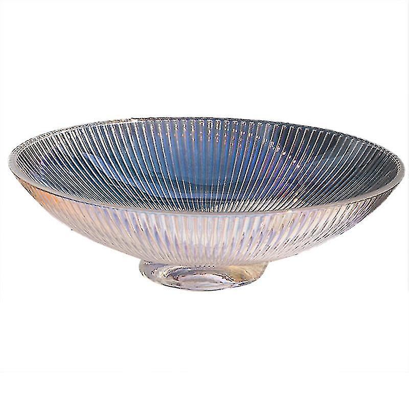 Stripe Transparent Fruit Bowl Dinner Dishes Dessert Plate Salad Bowl Snacks Dish Dining Table Servi