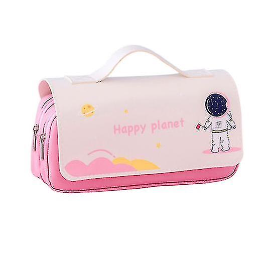 2pcs Student Cute Portable Stationery Bag Cartoon Creative Multifunctional Stationery