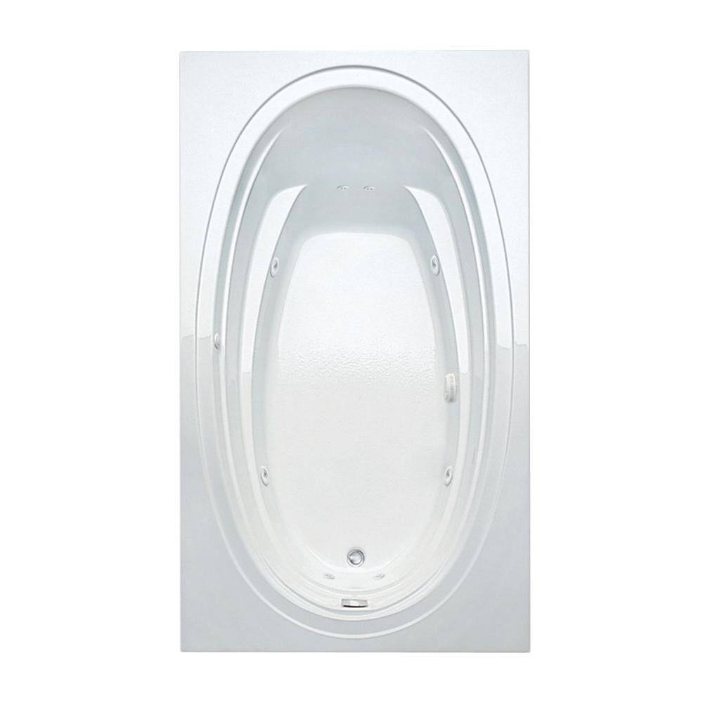 Aquatic Alydar I 60 in. Acrylic Reversible Drain Rectangular Drop-In Whirlpool Bathtub with Heater in White 826541942339