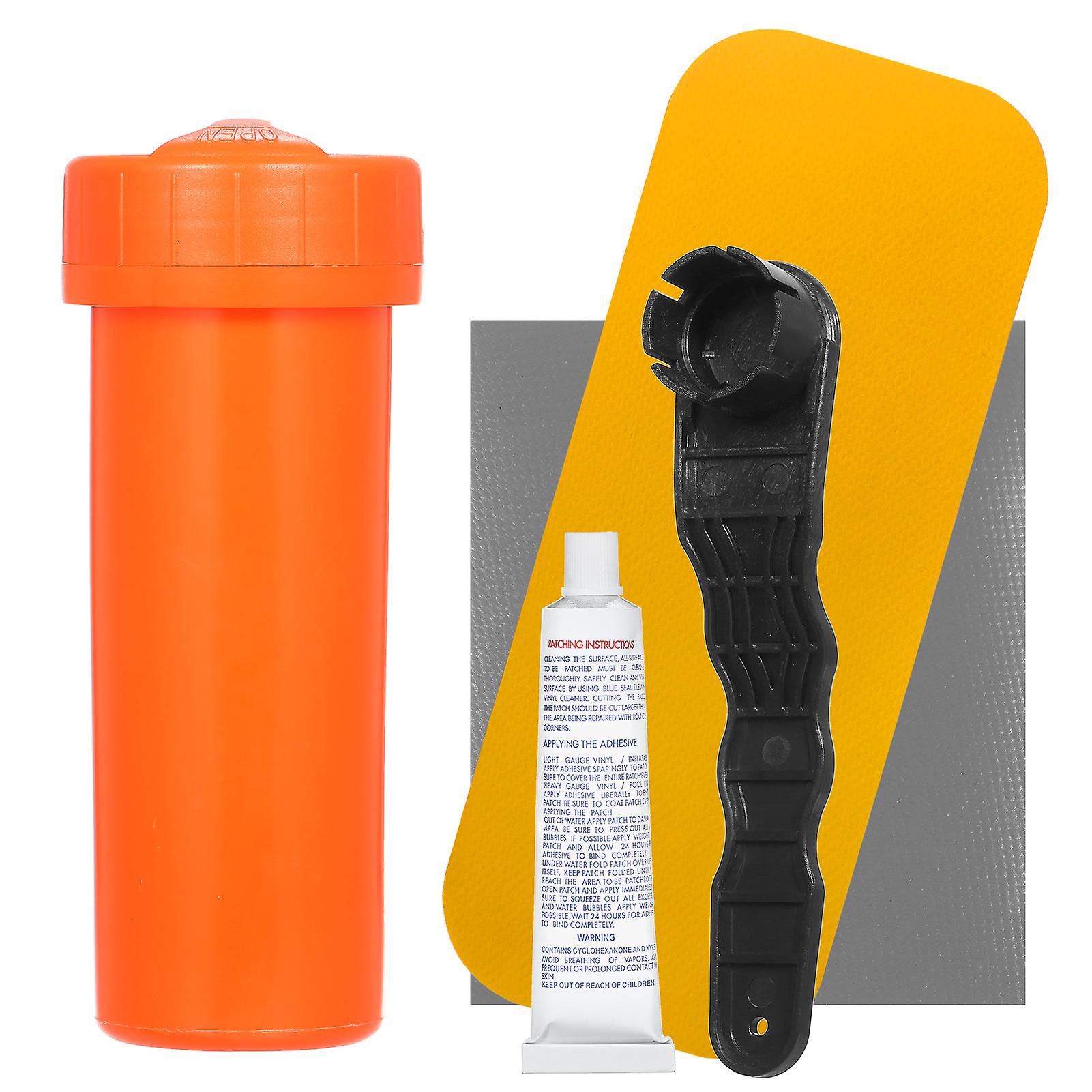 Sup Repair Kit With Pvc Patches Glue Wrench Storage Tube For Inflatable Kayak Boat Raft Surfboard