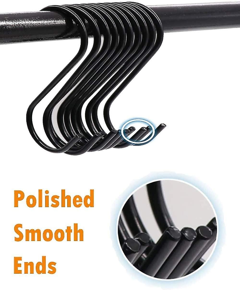 Set Of 30 Stainless Steel S-hooks S-shaped Metal Hooks Hooks For Kitchen Bathroom Bedroom， Black) 8cm 3mm，versailles