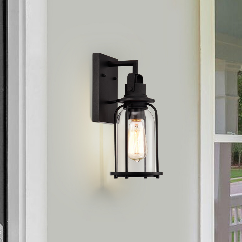 CHLOE Lighting CLARKE Transitional 1 Light Textured Black Outdoor Wall Sconce   Transitional   Outdoor Wall Lights And Sconces   by CHLOE Lighting  Inc.  Houzz