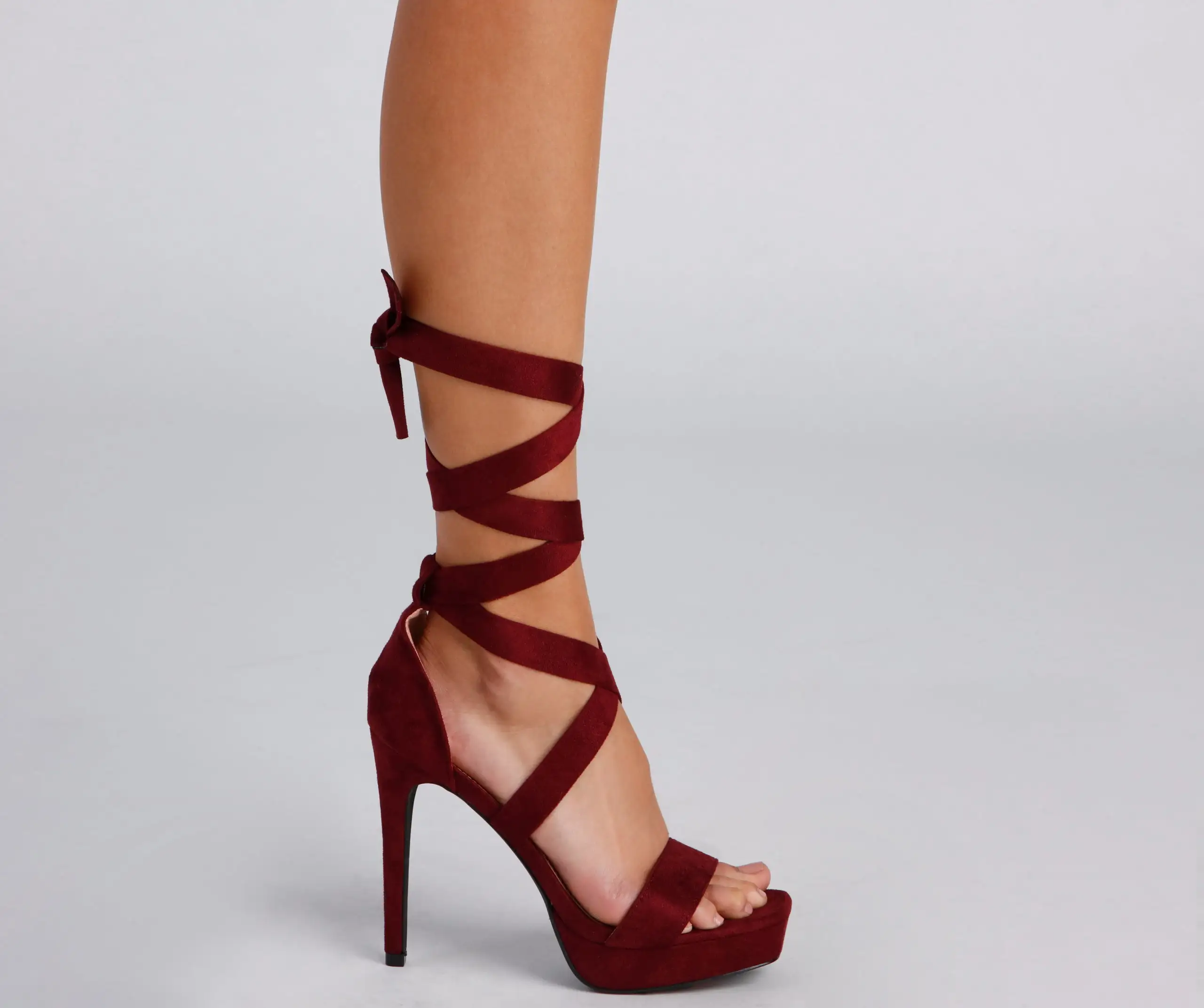 Make A Point Lace-Up Stiletto Heels