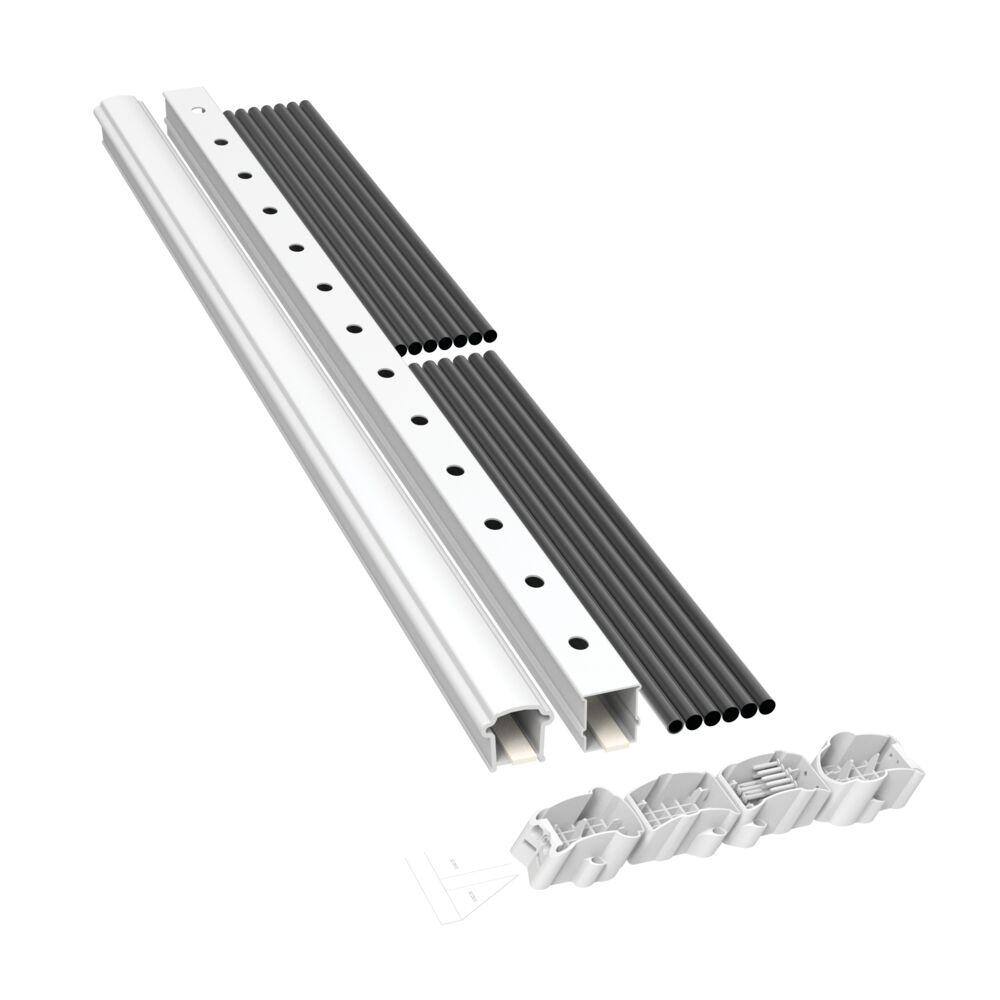 Barrette Outdoor Living Bella Premier Series 6 ft. x 36 in. White Vinyl Stair Rail Kit with Aluminum Balusters 73053497