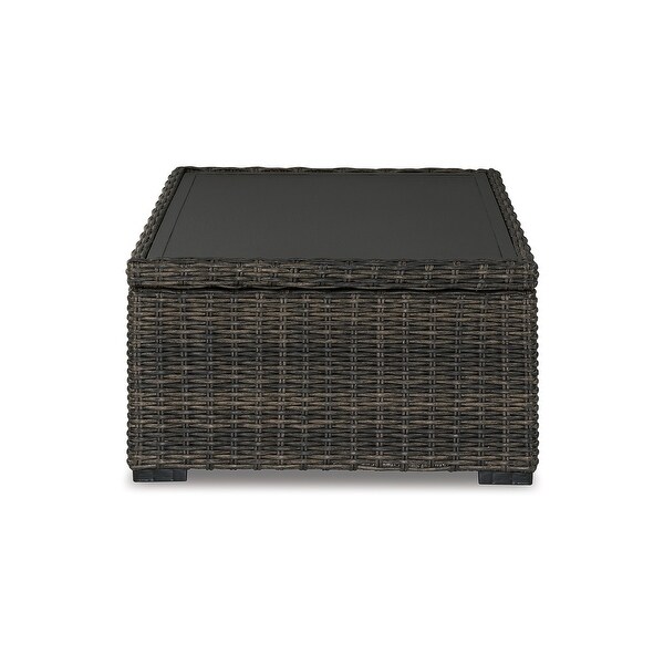 Signature Design by Ashley Grasson Lane Brown Outdoor Coffee Table with 2 End Tables