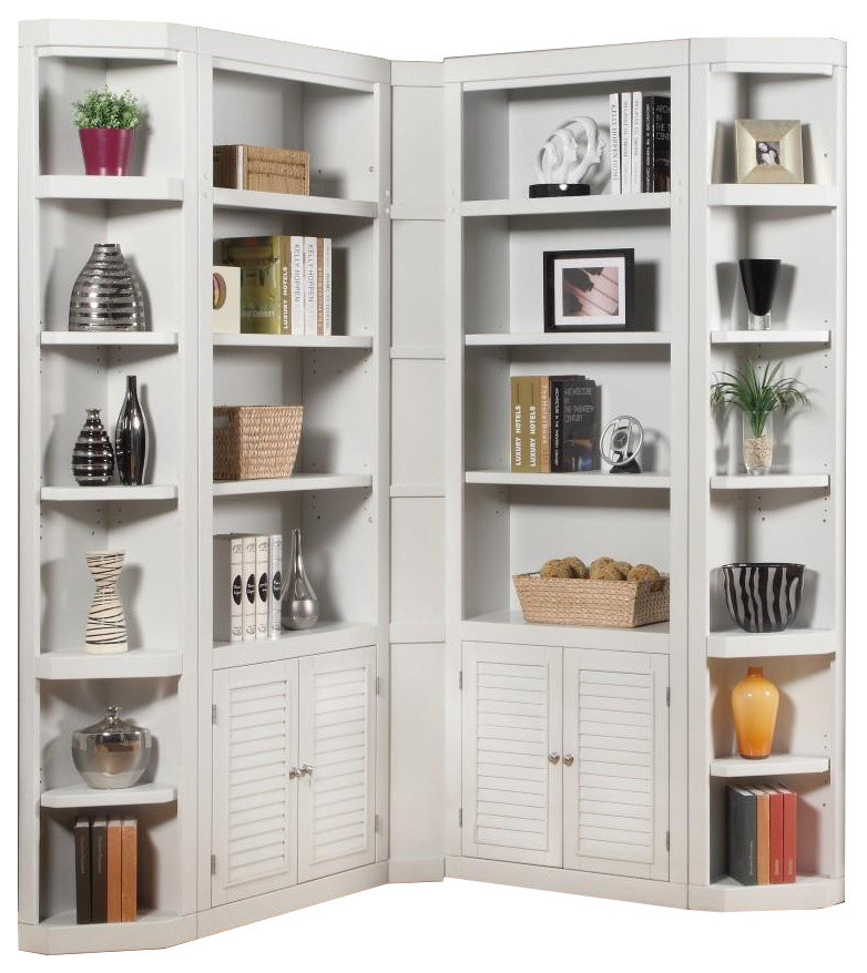 Parker House Boca 5 Piece Library and Display Wall in Cottage White   3   Transitional   Bookcases   by Unlimited Furniture Group  Houzz