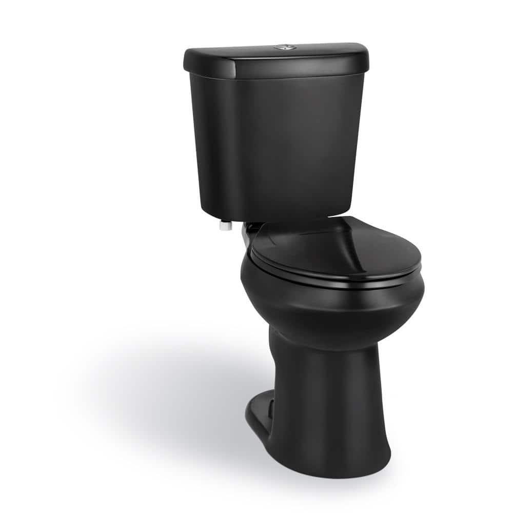 Glacier Bay 2piece 11 GPF16 GPF High Efficiency Dual Flush Elongated Toilet in Black