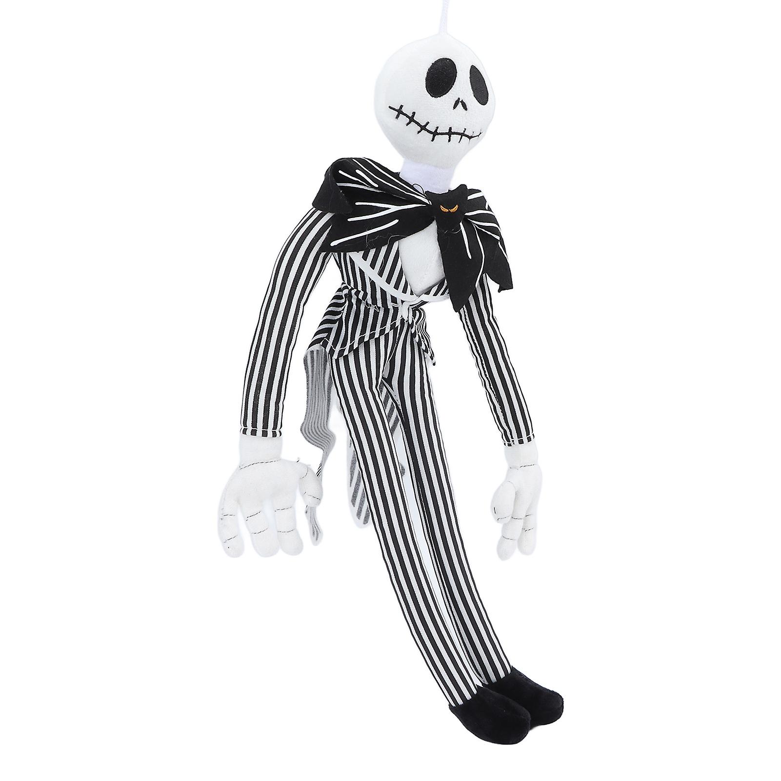 Stuffed Skeleton Man Soft PP Cotton Striped Clothes Large Bowknot Plush Skeleton Doll for Christmas