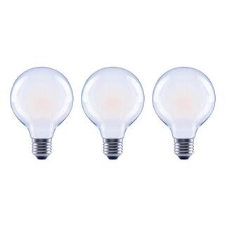 EcoSmart 60-Watt Equivalent G25 Globe Dimmable ENERGY STAR Frosted Glass Filament LED Vintage Edison Light Bulb Daylight (3-Pack) FG-03395